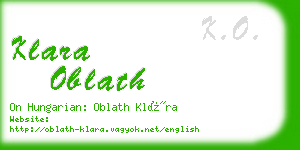 klara oblath business card